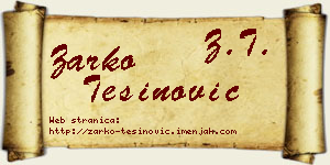 Žarko Tešinović vizit kartica